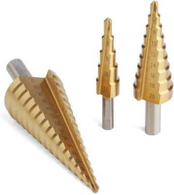 3 PCS  Cone Drill Titanium Bit Set   4-12/20/32mm