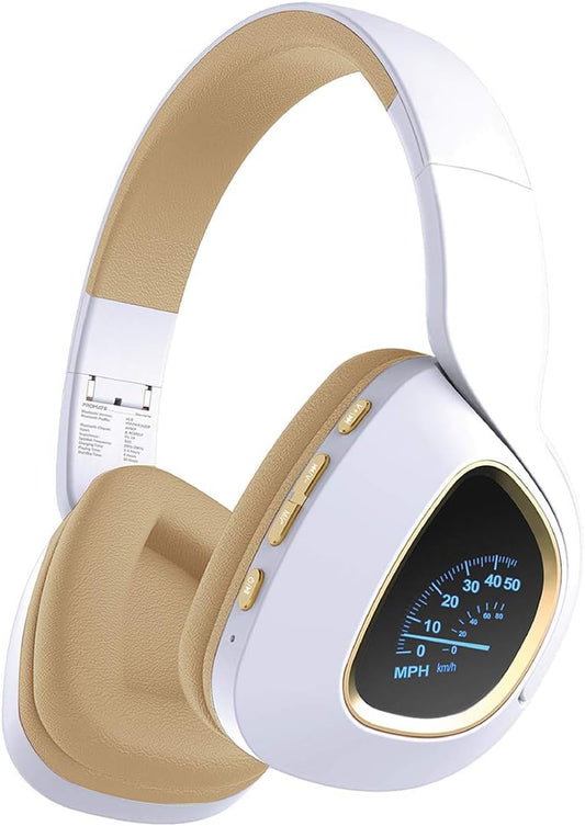 Wireless Headphones with LED Speedometer Display