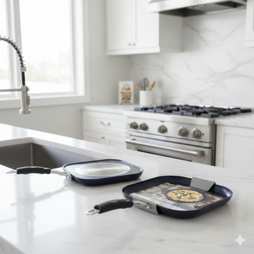 Premium Square Cooking Pan – Anti-Slip Handle, Even-Heat Base